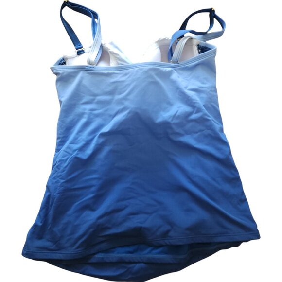 Bleu Rod Beattie Twist Bandeu Tankini top, blue white ombre - Picture 5 of 6